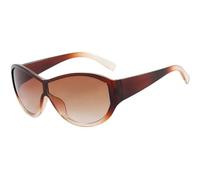 JRLLFD Oversized Punk Sunglasses Women One Piece Men Outdoor Sports Classic Windproof Uv400(Brown Gradient Tea)