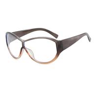 JRLLFD Oversized Punk Sunglasses Women One Piece Men Outdoor Sports Classic Windproof Uv400(Gray Tea Clear)