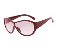 JRLLFD Oversized Punk Sunglasses Women One Piece Men Outdoor Sports Classic Windproof Uv400(Red Silver)