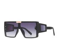 JRLLFD Oversized Sunglasses Women Steampunk One Piece Men Vintage Big Frame Uv400(Black Gray)