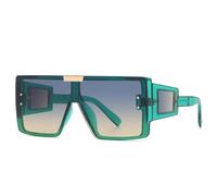 JRLLFD Oversized Sunglasses Women Steampunk One Piece Men Vintage Big Frame Uv400(Green Gray Yellow)