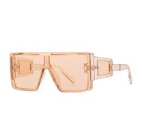 JRLLFD Oversized Sunglasses Women Steampunk One Piece Men Vintage Big Frame Uv400(Orange Orange)