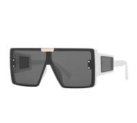 JRLLFD Oversized Sunglasses Women Steampunk One Piece Men Vintage Big Frame Uv400(White Black)