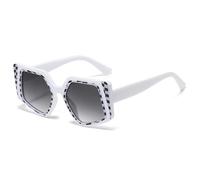 JRLLFD Oversized Sunglasses Women Stripe Vintage Uv400 Men Luxury Male Female(white)