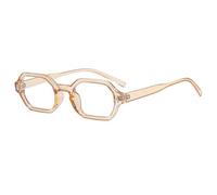 JRLLFD Polygon Fashion Sunglasses Women Men Small Rivets Ladies Frames(Champagne)