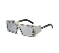 JRLLFD Punk Sunglasses Women Men Vintage Luxury Steampunk Women Fashion Driving Uv400(Black Silver)
