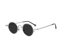 JRLLFD Pure Titanium Vintage Small Round Frame Sunglasses Men Punk Style Uv400 Circular(5)