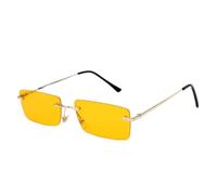 JRLLFD Rectangular Ladies Sunglasses Retro Men's Frameless Polarized Woman Gradient Uv400(Gray Yellow)