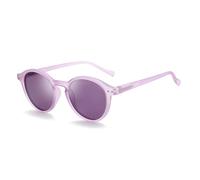 JRLLFD Retro Circular Polarized Sunglasses Men Women Vintage Small Round Uv400 Shades(026 Purple Lens)