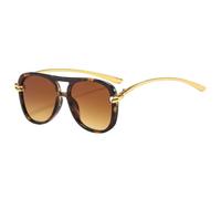JRLLFD Retro Double Bridge Sunglasses Luxury Metal Frame Gradient Uv400