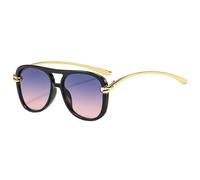 JRLLFD Retro Double Bridge Sunglasses Luxury Metal Frame Gradient Uv400
