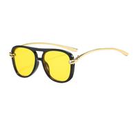 JRLLFD Retro Double Bridge Sunglasses Luxury Metal Frame Gradient Uv400