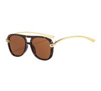 JRLLFD Retro Double Bridge Sunglasses Luxury Metal Frame Gradient Uv400