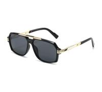 JRLLFD Retro Double Bridges Sunglasses Fashion Blue Gradient Uv400 Men