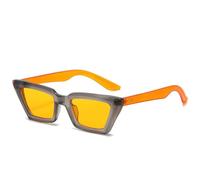 JRLLFD Retro Luxury Small Frame Sunglasses for Man Women Fashion Outdoors Drive Uv400(Orange Yellow)