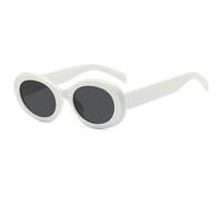 JRLLFD Retro Oval Small Frame Women Sunglasses Luxury Men Driving Windproof Uv400(White Gray)