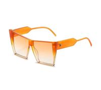 JRLLFD Retro Oversized Sunglasses Women Men Fashion Luxury Large Frame Shades Outdoors Uv400(Orange Tea)