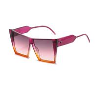 JRLLFD Retro Oversized Sunglasses Women Men Fashion Luxury Large Frame Shades Outdoors Uv400(Purple Gray Pink)