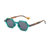 JRLLFD Retro Polygon Small Square Sunglasses Men Gradient Green Candy Color Eyewear Shade Women Punk Rivets Sun Glasses,3,one size