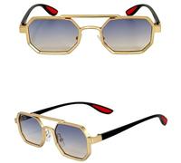 JRLLFD Retro Punk Sunglasses for Men Vintage Fashion Glasses Steampunk Women Sunscreen(5)
