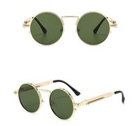 JRLLFD Retro Round Punk Sunglasses for Men Vintage Steampunk Women Fashion(3)