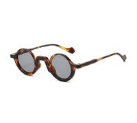 JRLLFD Retro Round Sunglasses Men Women Fashoin Small Size Sun Shades Casual(leopard gray)