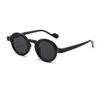 JRLLFD Retro Small Oval Sunglasses Women Men Round Fashion Luxury Uv400 Female(black)