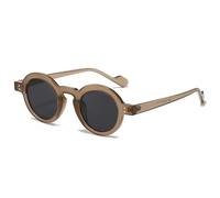 JRLLFD Retro Small Oval Sunglasses Women Men Round Fashion Luxury Uv400 Female(tea)