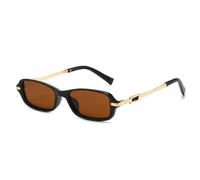 JRLLFD Retro Small Rectangle Men Sunglasses Shades Uv400(Black tea)