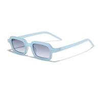JRLLFD Retro Small Rectangle Sunglasses Uv400 Fashion Rivets Punk Gradient