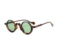 JRLLFD Retro Small Round Punk Sunglasses Fashion Uv400 Leopard