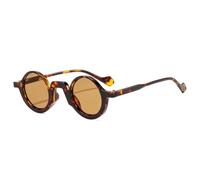 JRLLFD Retro Small Round Punk Sunglasses Fashion Uv400 Leopard