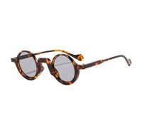 JRLLFD Retro Small Round Punk Sunglasses Fashion Uv400 Leopard