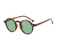JRLLFD Retro Small Round Women Sunglasses Fashion Classic Men Outdoor Driving Uv400(Leopard Green)