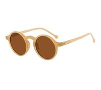 JRLLFD Retro Small Round Women Sunglasses Fashion Classic Men Outdoor Driving Uv400(Tea Brown)