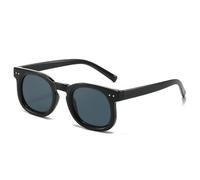JRLLFD Retro Small Sunglasses Fashion Gradient Gray Tea Uv400 Rivets Punk