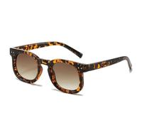 JRLLFD Retro Small Sunglasses Fashion Gradient Gray Tea Uv400 Rivets Punk
