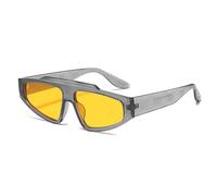JRLLFD Retro Small Sunglasses for Women Men Fashion Luxury Shades Female Outdoors Driving Uv400(Gray Yellow)