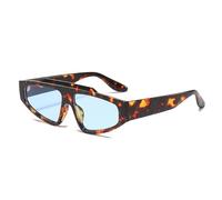 JRLLFD Retro Small Sunglasses for Women Men Fashion Luxury Shades Female Outdoors Driving Uv400(Leopard Blue)