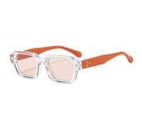 JRLLFD Retro Small Sunglasses Women Men Rivets Fashion Luxury Uv400 Female(orange)