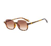 JRLLFD Retro Sunglasses for Woman Man Fashion Luxury Half Frame Metal Outdoors Driving Uv400(Leopard Gradient Tea)