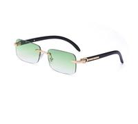JRLLFD Retro Sunglasses Rimless Small Rectangle Men Vintage Frameless Sunglasses, c4 gold green, One Size