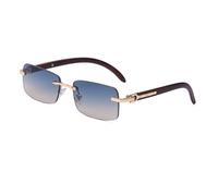 JRLLFD Retro Sunglasses Rimless Small Rectangle Men Vintage Frameless Sunglasses, c7 blue-orange, One Size