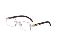 JRLLFD Retro Sunglasses Rimless Small Rectangle Men Vintage Frameless Sunglasses, c8 gold white, One Size