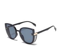 JRLLFD Retro Women's Cat Eye Sunglasses Gradient Metal Eyeglass Frame Summer Glasses UV400,1,one size