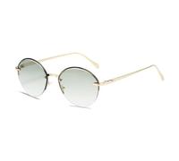 JRLLFD Rimless Oval Sunglasses Women Men Vintage Luxury Metal Fashion Driving Female Uv400(Gold Gradient Green)