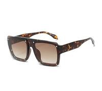 JRLLFD Rivet Sunglasses Vintage Women Fashion Men Rimless Shades Big Uv400 Luxury Male Female(leopard)