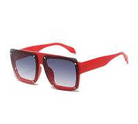 JRLLFD Rivet Sunglasses Vintage Women Fashion Men Rimless Shades Big Uv400 Luxury Male Female(red)