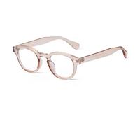 JRLLFD Round Flat Glasses for Women Men Retro Rivet Spectacle Plain Shape Eyeglasses(C6)