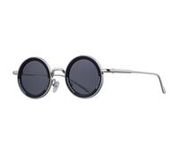 JRLLFD Round Steampunk Men Vintage Punk Sunglasses Women Retro Fashion Glasses(3)